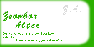 zsombor alter business card